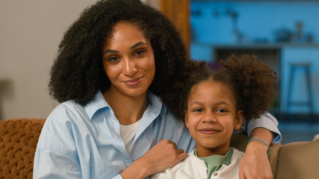 African american mother and daughter at sofa doctor appointment speech therapist psychologist