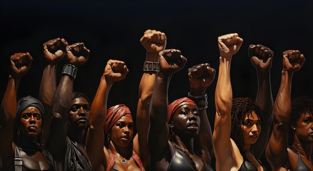Foto afroamericani celebrano il mese della storia nera con un tema afroamericano