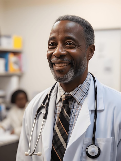 African American Physician Attending to a Patient