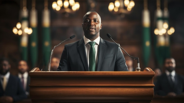 African american politician making a speech at a conference or meeting Generative AI