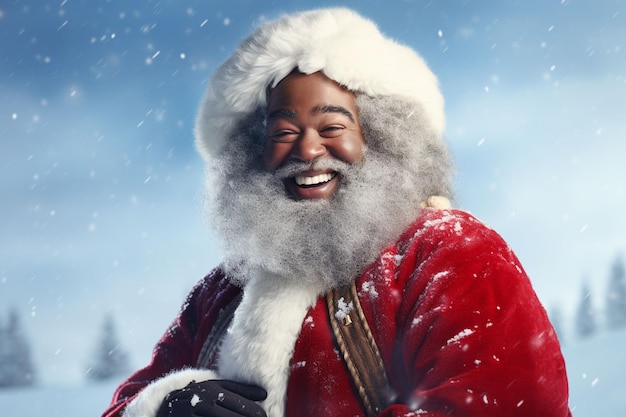 African American Santa Claus black afro Santa