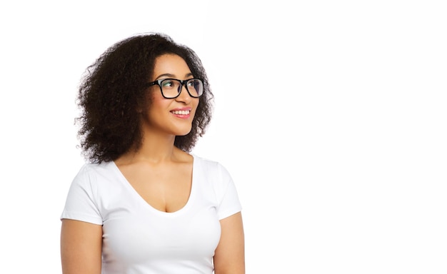 african american woman in white tshirt