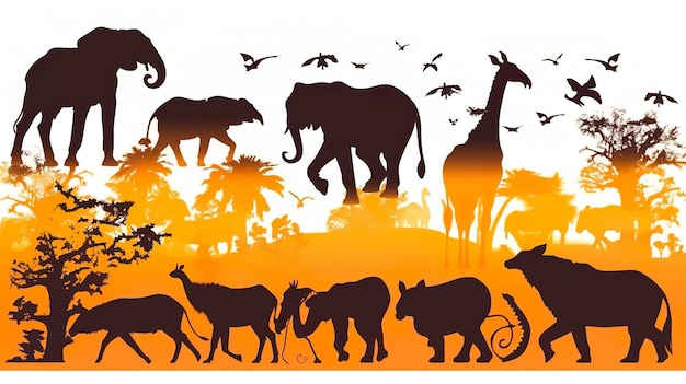 Photo african animal silhouettes