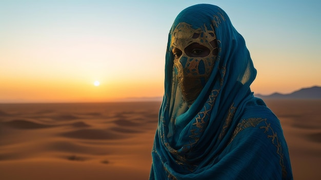 African beautiful woman in the desert