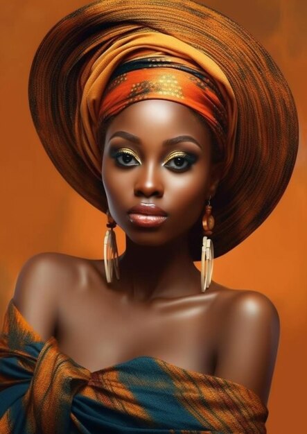 An african beauty in the spotlight fashion model photography