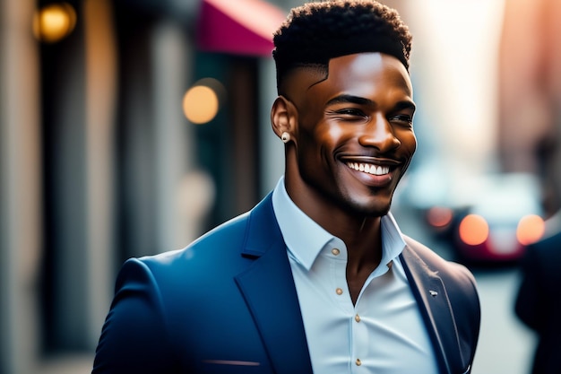 African Black Man and Black Model With Colorful Background