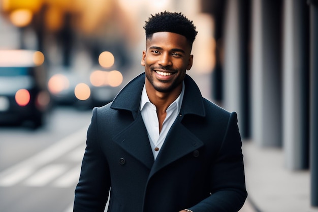 African Black Man and Black Model With Colorful Background