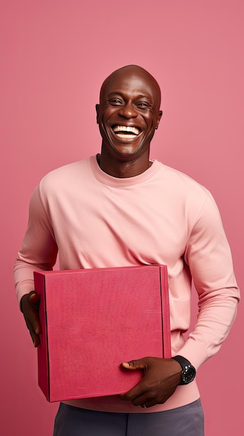 African Black man holding a box