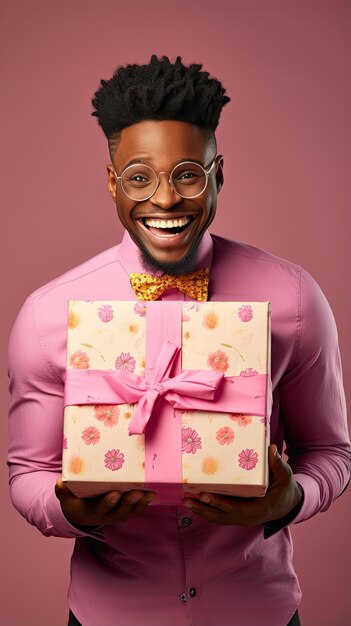 African Black man holding a box