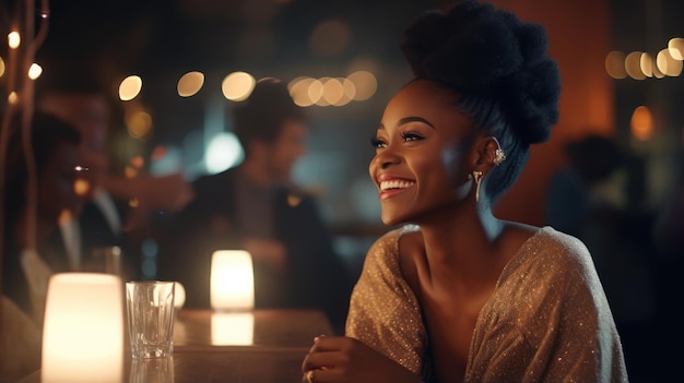 African Black woman in the bar ladies night