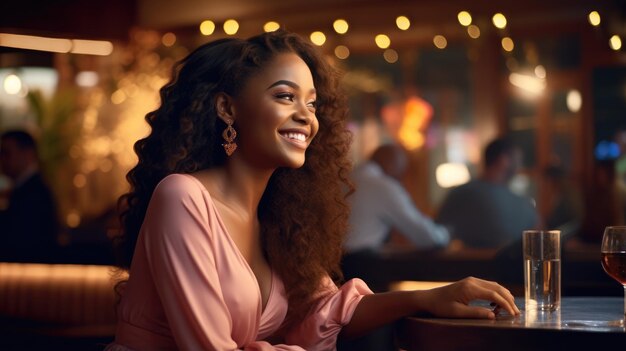 African Black woman in the bar ladies night