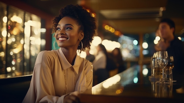 African Black woman in the bar ladies night