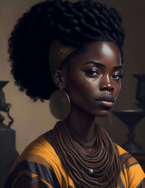 Premium AI Image | African black woman portrait cute woman portrait ...