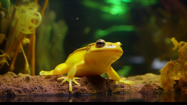 Photo african clawed frog animal neon color ai generated pictures