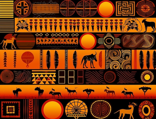 アフリカ文化の幾何学模様の写真