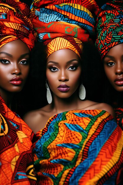 Фото Африканская элегантность крупные кадры яркой одежды из ткани анкары