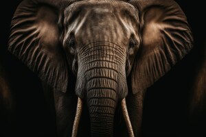 Photo african elephant portrait with long ears in natural habitat