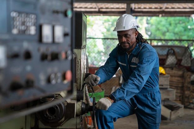 african engineer at factory