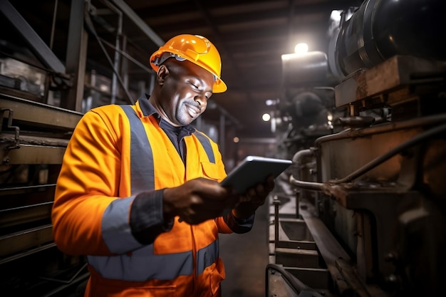 African engineer on work AI