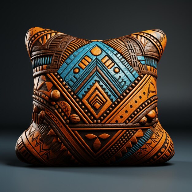 Photo african fabric pattern on cushion