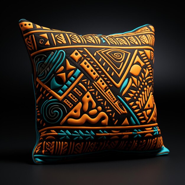 Photo african fabric pattern on cushion