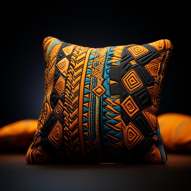 Photo african fabric pattern on cushion