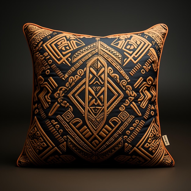 Photo african fabric pattern on cushion