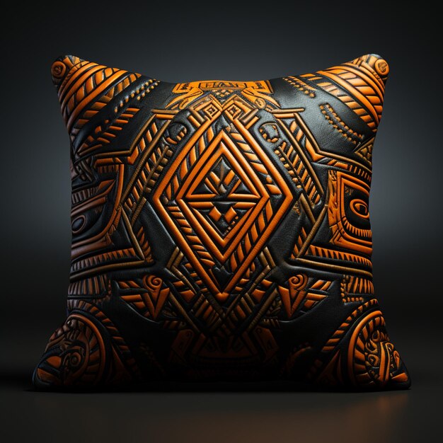 Photo african fabric pattern on cushion