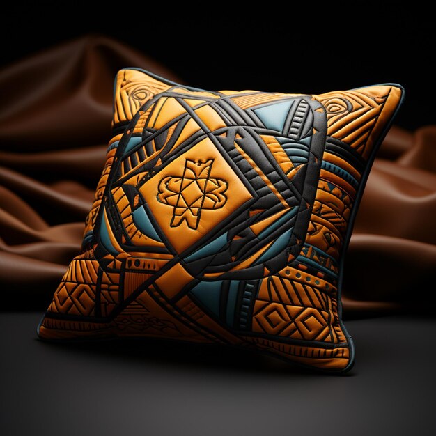 Photo african fabric pattern on cushion