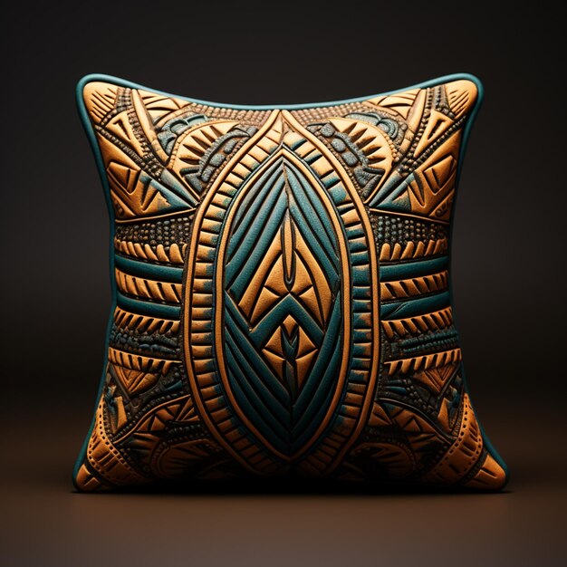 Photo african fabric pattern on cushion