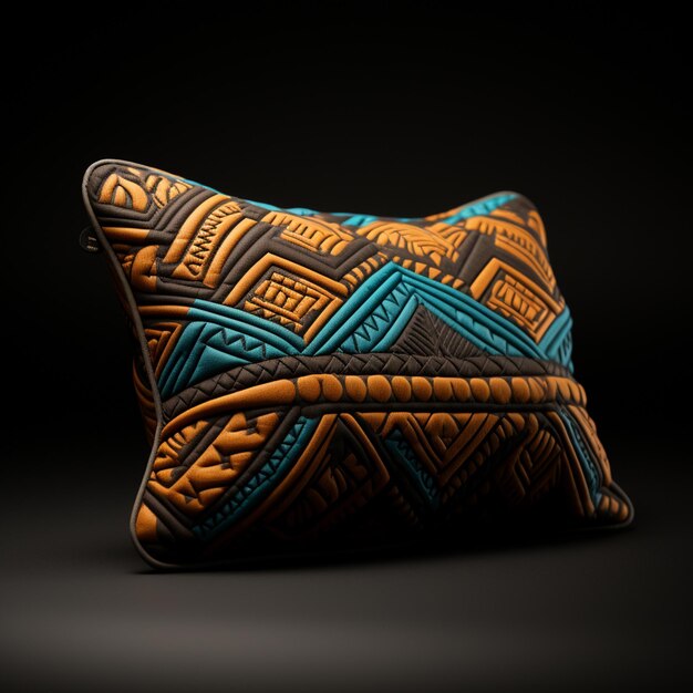 Photo african fabric pattern on cushion