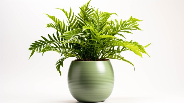 African Fern Pine Plant on a pot on white background