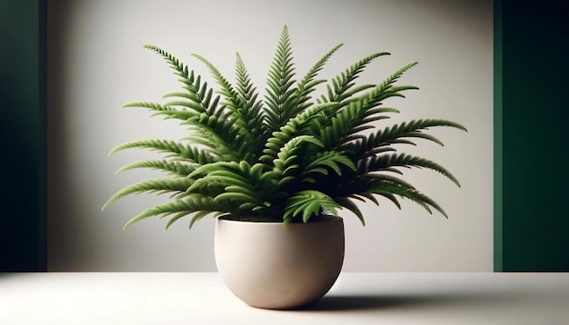 African Fern Pine Podocarpus gracilior in a ceramic pot