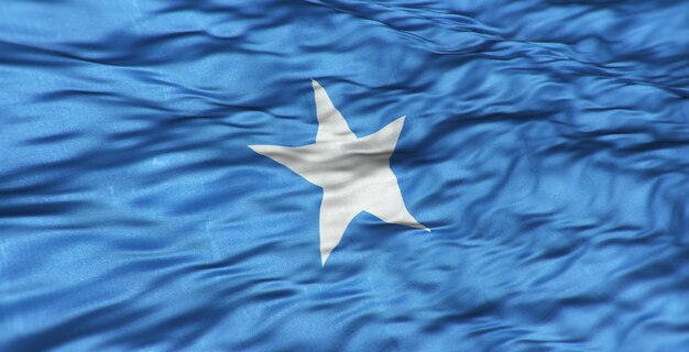 The African flag of the country of Somalia is wavy