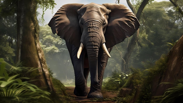 African Forest Elephant in nature