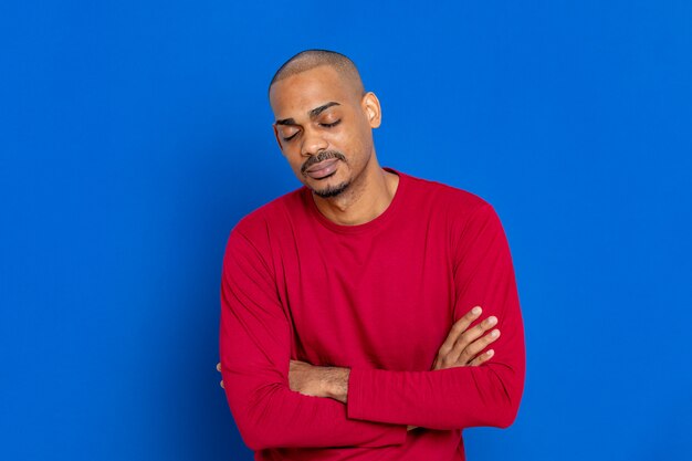 African guy with a red jersey