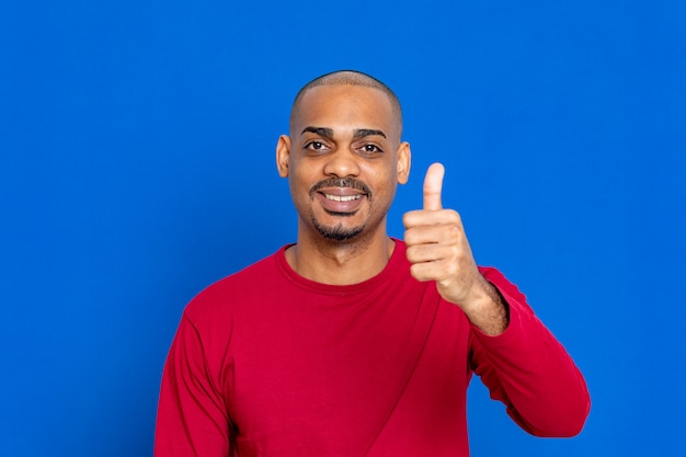 African guy with red jersey