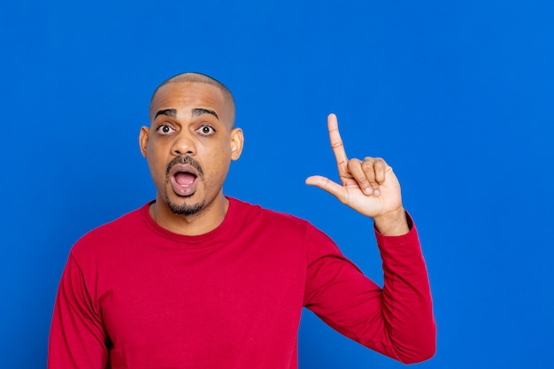 African guy with red jersey