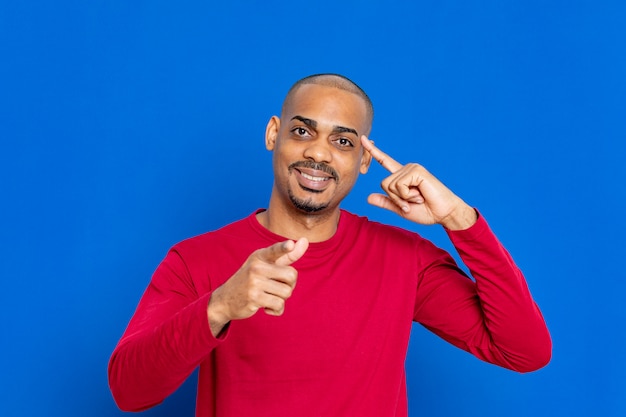 African guy with red jersey