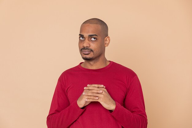 African guy with a red jersey