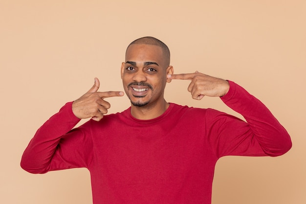 African guy with a red jersey