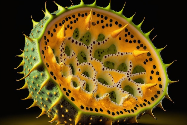 African horned cucumber also known as kiwano is a traditional food plant in Africa