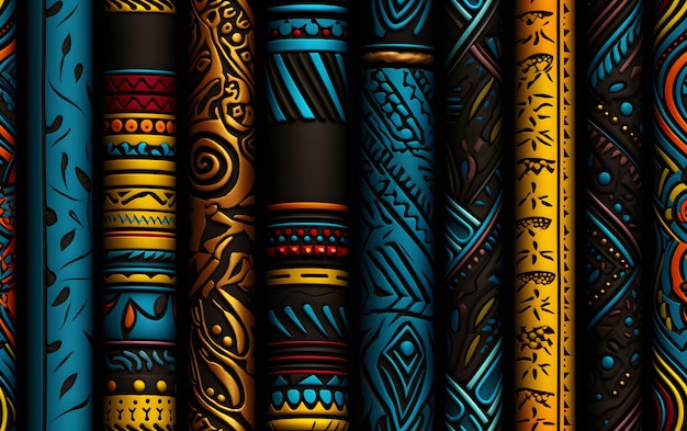 African ivory pattern extreme details indigenous