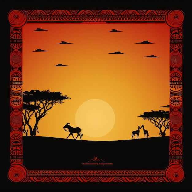 写真 アフリカの風景パターン