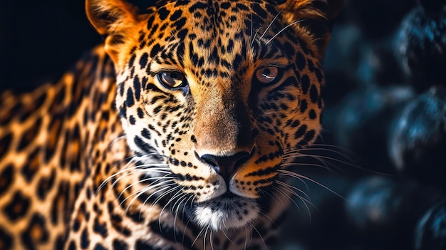 Африканский леопард с пятнистым мехом Портрет дикой кошки в джунглях