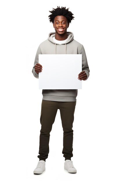 African Male Model Holding Blank Sign AI Generated