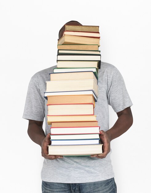 African Man Carrying Textbook School Education