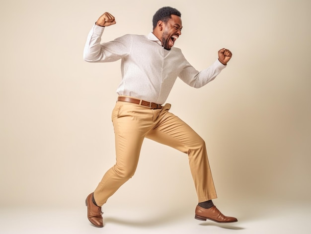 African man emotional dynamic pose