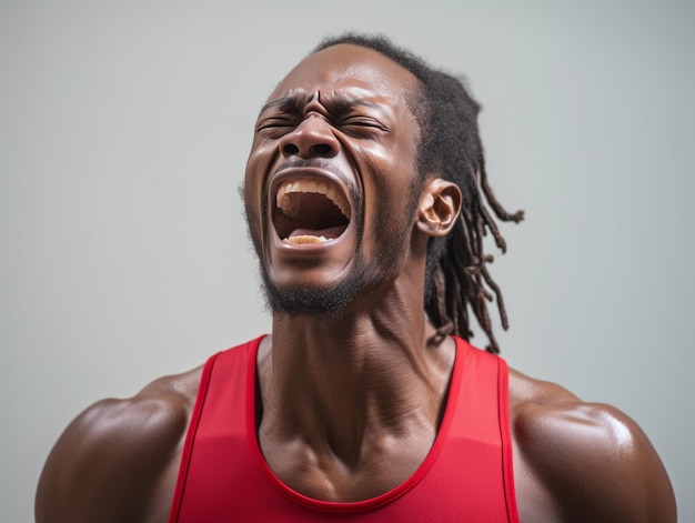 African man emotional dynamic pose