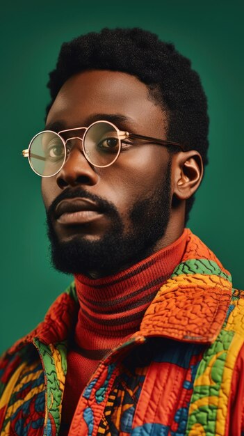 African man wearing glasses